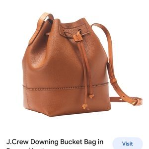 J. Crew Downing brown leather bucket bag. 100% genuine leather